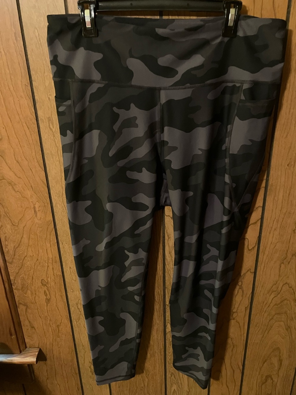Women’s Camo Leggings - Gray/Black XXL